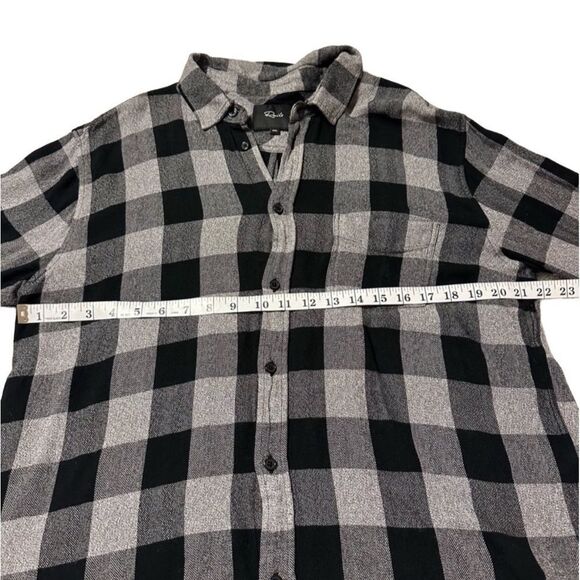 RAILS Lennox Brushed Black Charcoal Gray Buffalo Plaid Flannel Button Shirt XXL - Picture 9 of 9